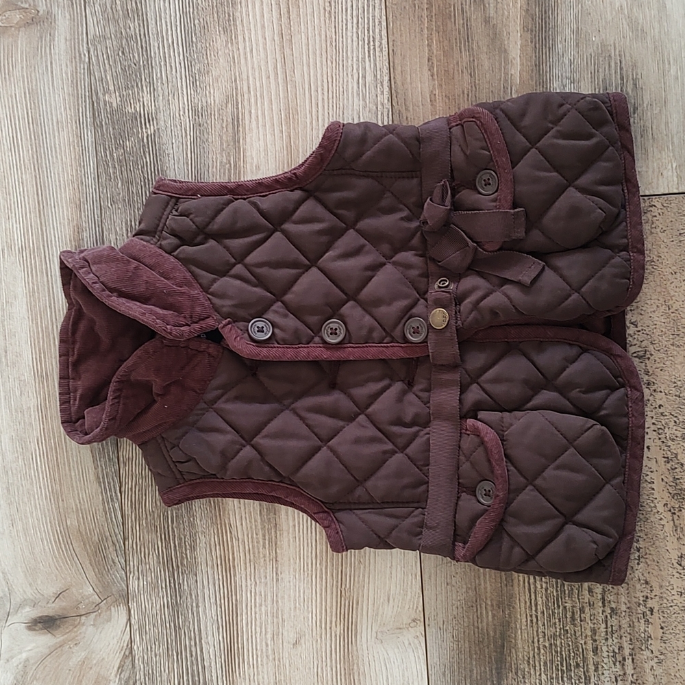 Brown 6-12m Baby Gap vest